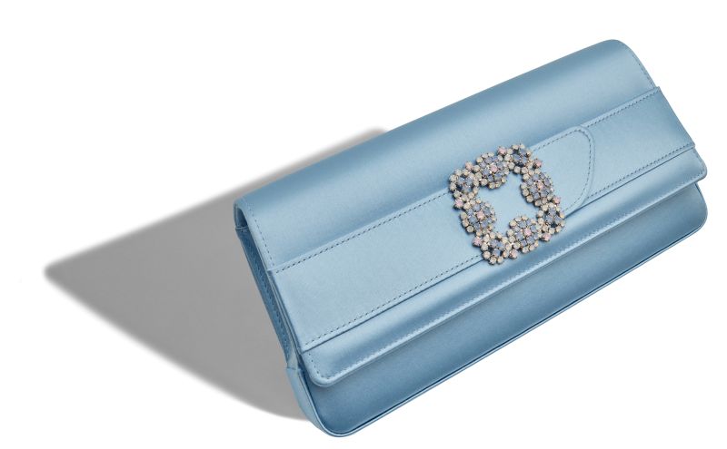 Gothisi, Blue Satin Jewel Buckle Clutch  - CA$1,985.00