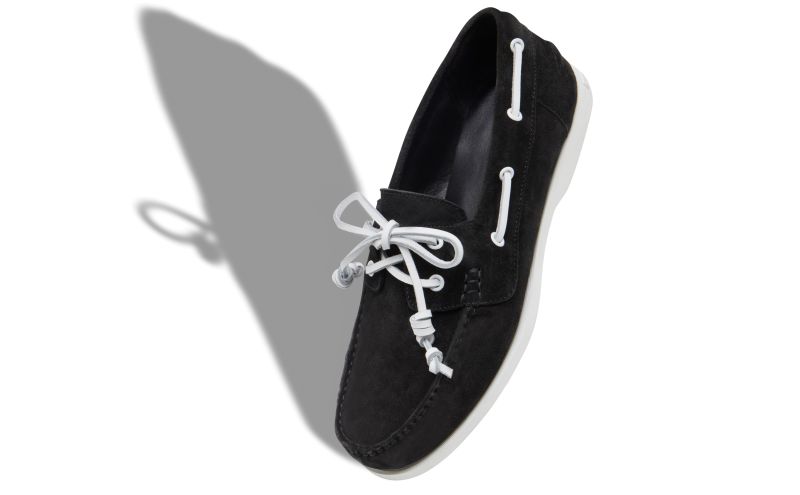 Designer Black Suede Boat Shoes