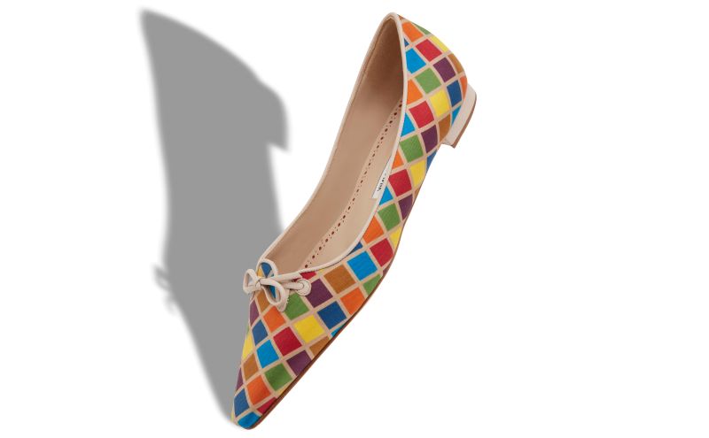 Esmaa, Multicoloured Silk Ballerina Flats  - US$498.00