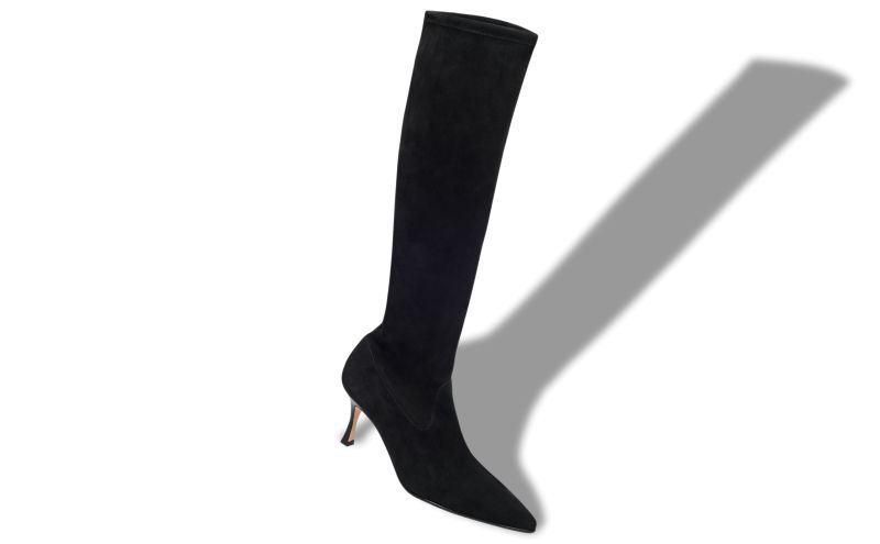 Pascalare, Black Suede Knee High Boots - US$1,375.00 