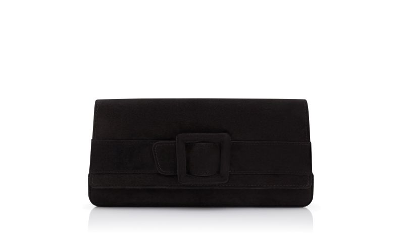 Side view of Maygot, Black Suede Buckle Clutch - £1,295.00