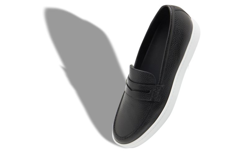 Ellis, Black Calf Leather Slip-On Loafers - £575.00