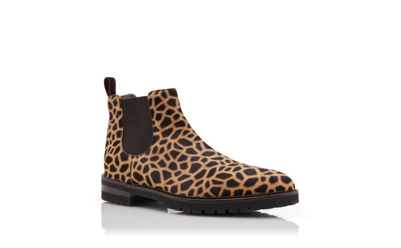 Brompton, Brown Calf Hair Animal Print Ankle Boots  - US$1,095.00