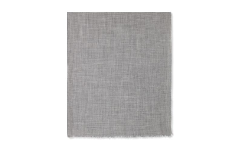 Side view of Iona, Grey Superfine Cashmere Scarf - £250.00