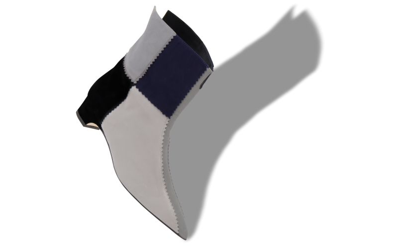 Bandi, Grey, Navy and Black Suede Patchwork Boots - CA$1,265.00 