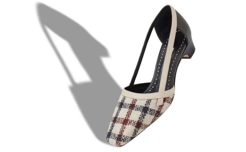 Varro, Light Beige Wool Tartan Pumps - AU$1,575.00