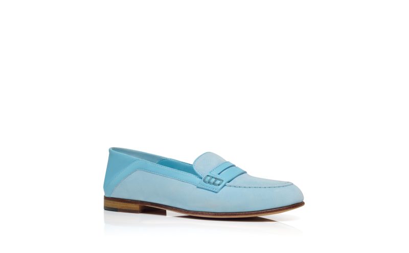 Padstowa, Light Blue Suede Penny Loafers - US$483.00