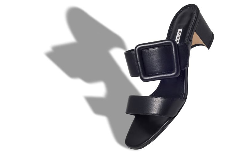 Titubanew, Black Nappa Leather Open Toe Mules - US$845.00