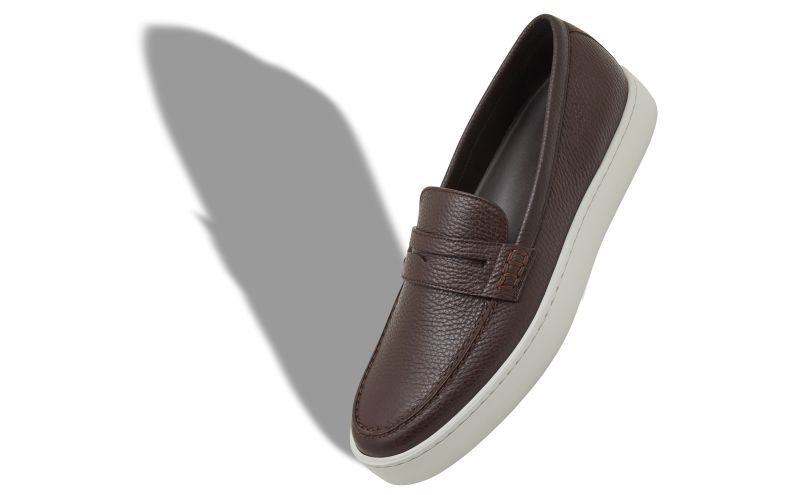 Ellis, Dark Brown Calf Leather Slip-On Loafers - US$815.00