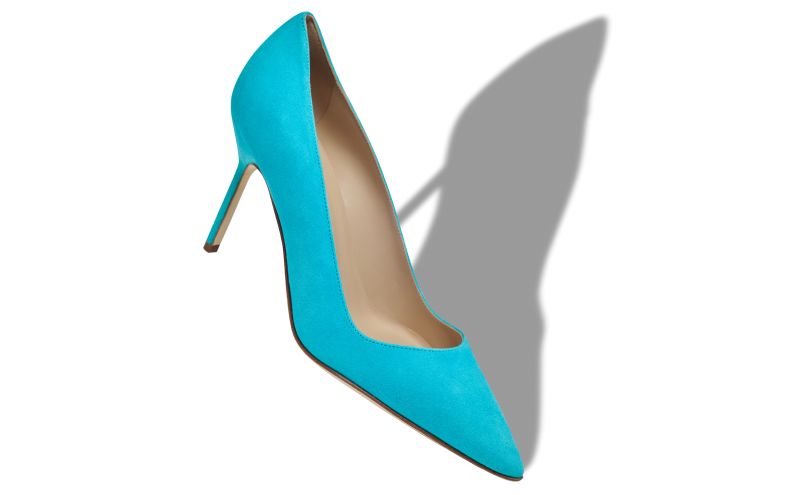 Bb, Blue Suede Pointed Toe Pumps - US$865.00 
