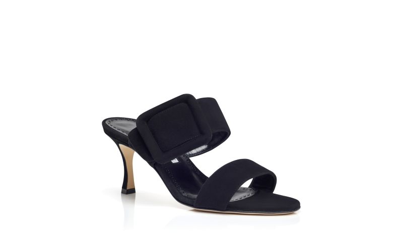 Gable, Black Suede Open Toe Mules - US$845.00