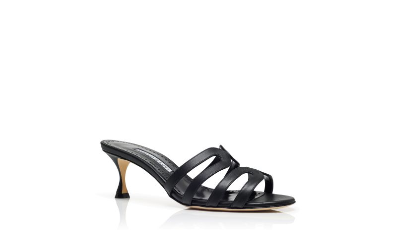Ahwak, Black Calf Leather Mules - US$378.00