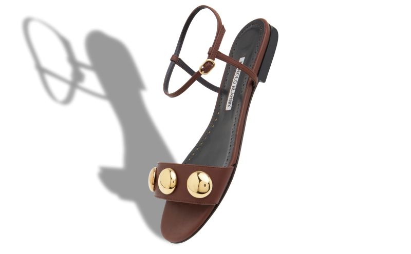 Chaouhen, Dark Brown Calf Leather Open Toe Sandals - AU$1,405.00