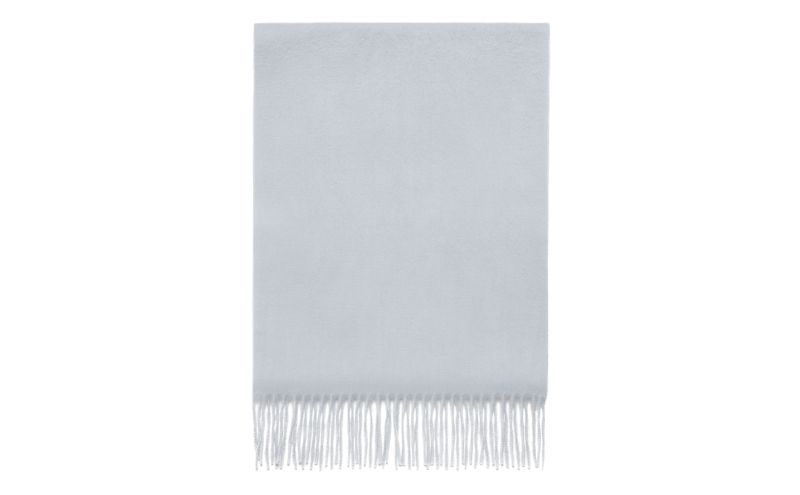 Side view of Designer Ice Blue Cashmere Scarf