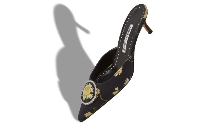 Kifatmu, Black Satin Pearl Detail Mules - AU$1,083.00