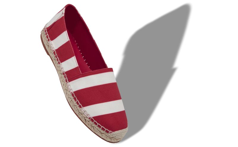Sombrille, Red and White Striped Cotton Espadrilles  - US$645.00 