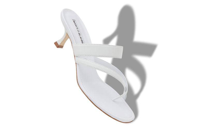 Susa, White Nappa Leather Mules - CA$1,095.00 