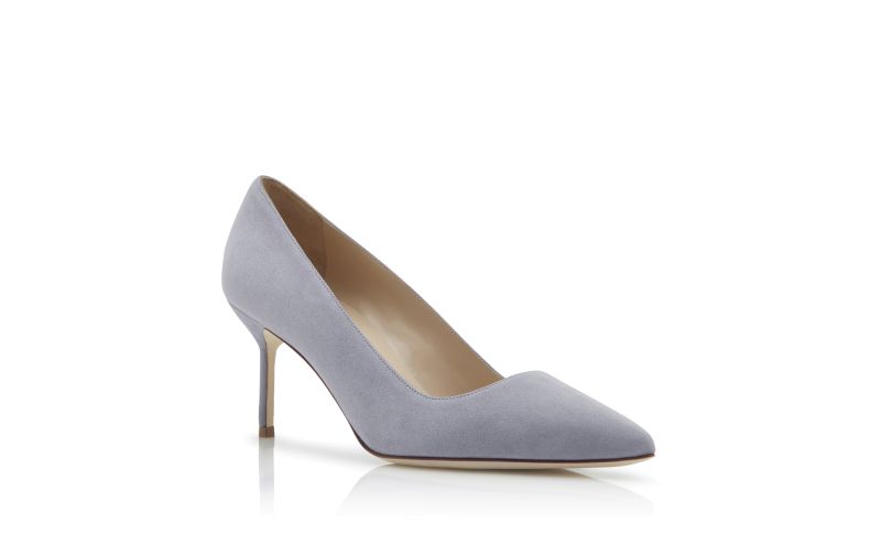 Bb 70, Light Grey Suede Pointed Toe Pumps - £595.00