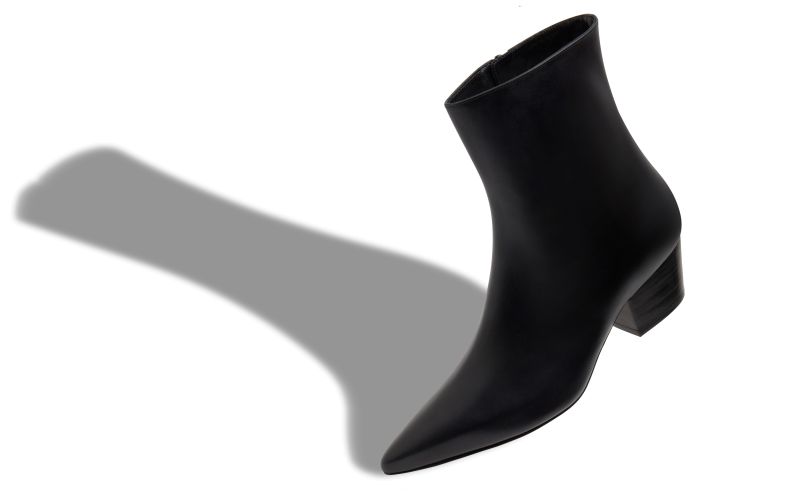 Agnetapla, Black Calf Leather Ankle Boots  - AU$1,875.00