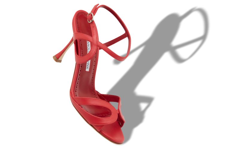 Elfajrsan, Red Calf Leather Ankle Strap Sandals - US$573.00 
