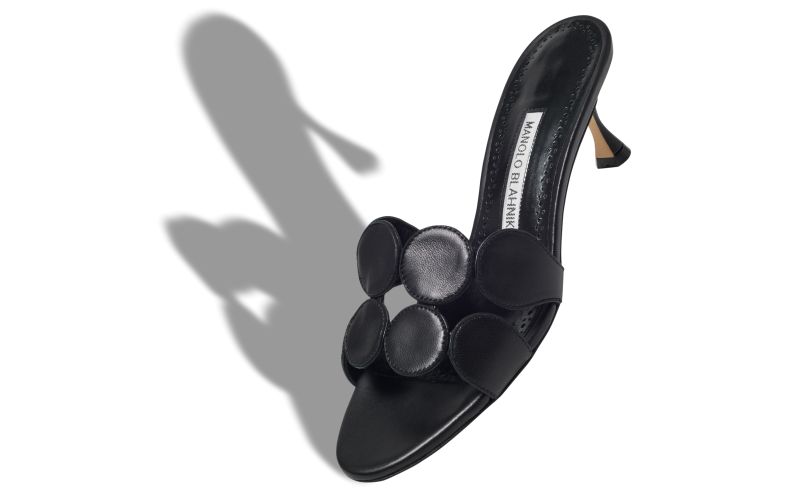 Haribalmu, Black Nappa Leather Mules - US$845.00