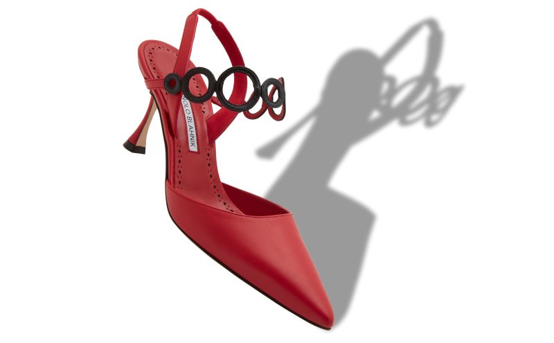 Sidi, Red Nappa Leather Slingback Pumps - AU$898.00 