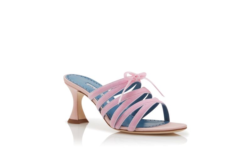 Clementel, Pink Silk Criss-Cross Mules - €865.00