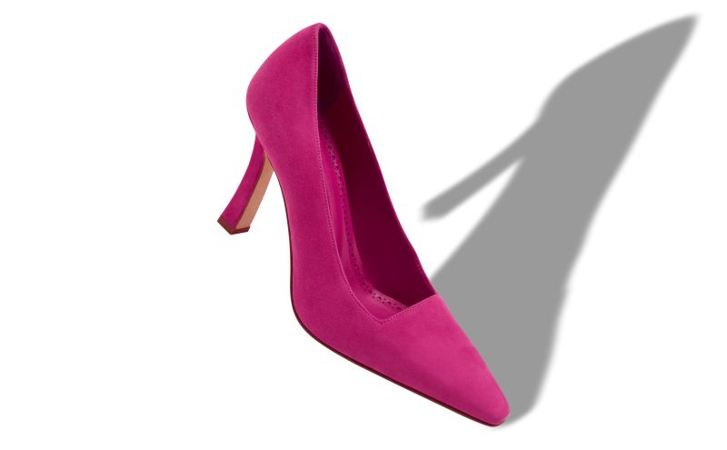 Moira, Dark Pink Suede Square Cut Pumps - €750.00 