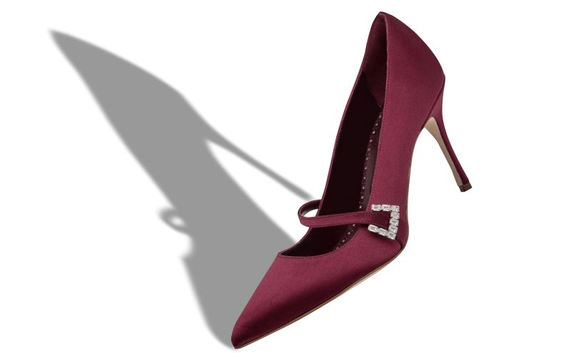 Ramima, Dark Red Satin Mary Jane Pumps - CA$1,225.00