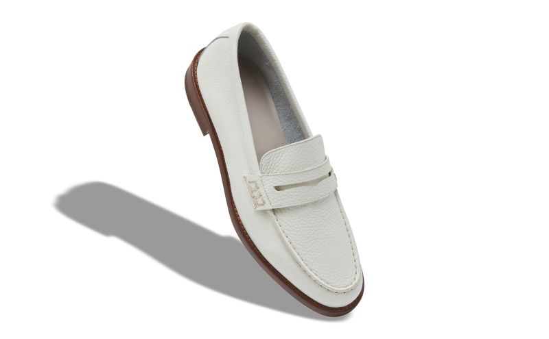 Perry, White Calf Leather Penny Loafers - £725.00