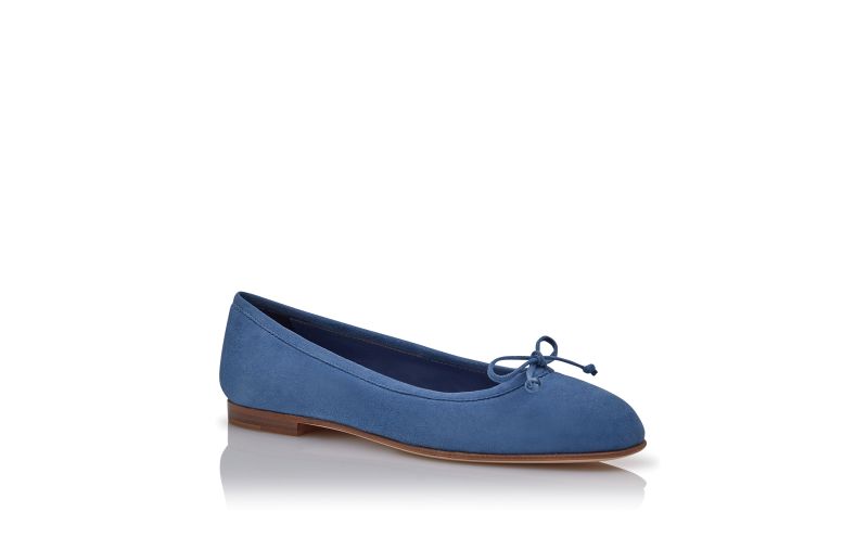 Veralli, Blue Suede Ballerina Flats - £595.00