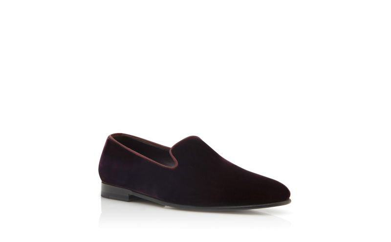 Mario velvet, Dark Purple Velvet Loafers - £675.00