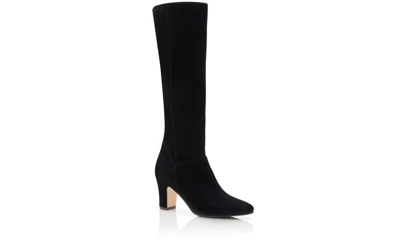 Pitana, Black Suede Knee High Boots - AU$2,725.00