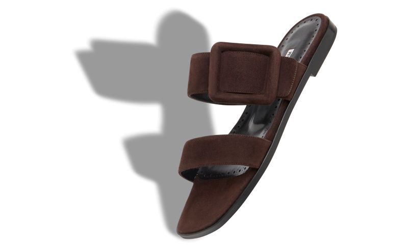 Titubaflat, Dark Brown Suede Flat Sandals - £625.00
