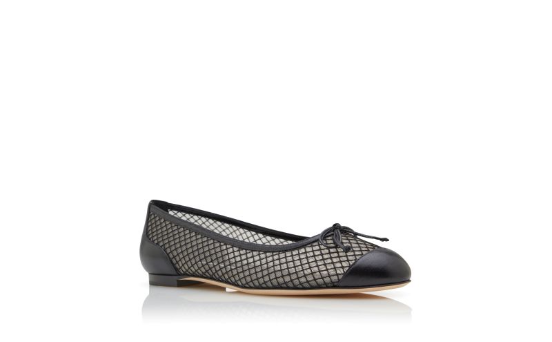 Capbalme, Black Nappa Leather Ballerina Flats - AU$718.00