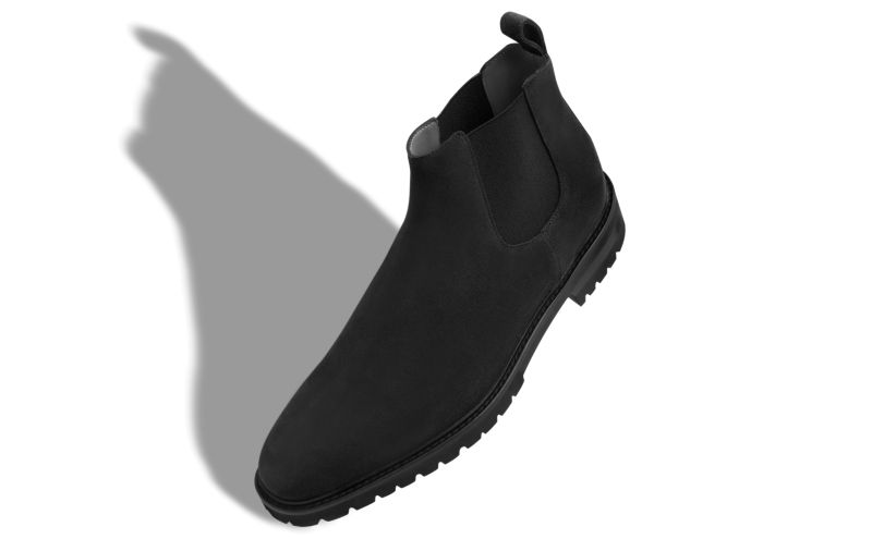 Brompton, Black Calf Suede Chelsea Boots - US$945.00