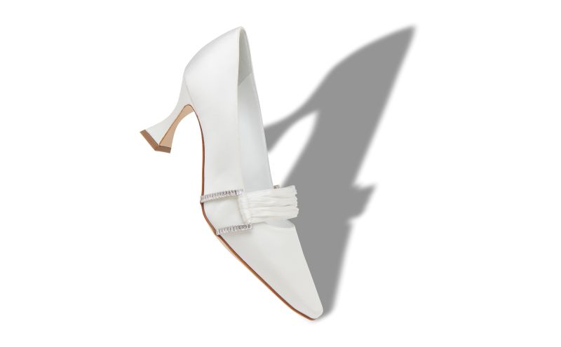 Fetis, White Satin Gathered Detail Pumps - £945.00 