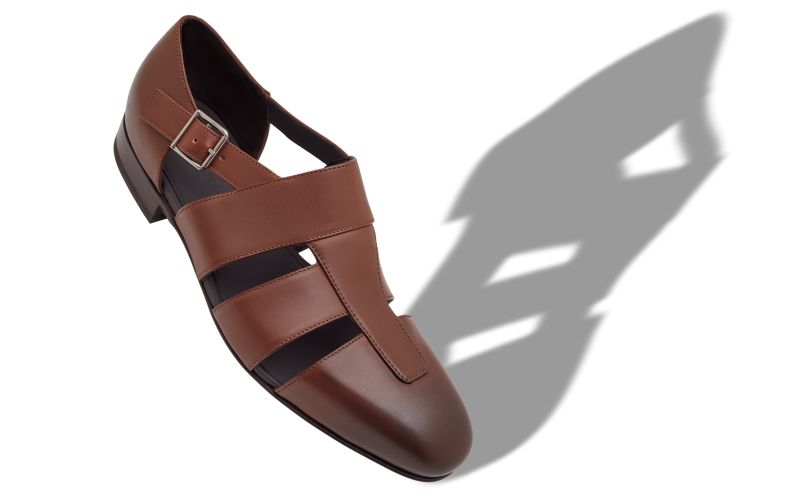 Hickory, Dark Brown Calf Leather Sandals - US$1,045.00 