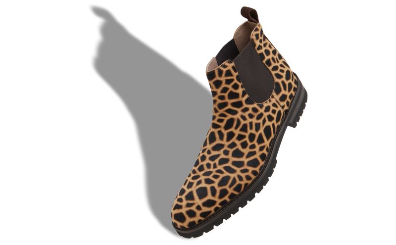 Brompton, Brown Calf Hair Animal Print Ankle Boots  - AU$1,895.00