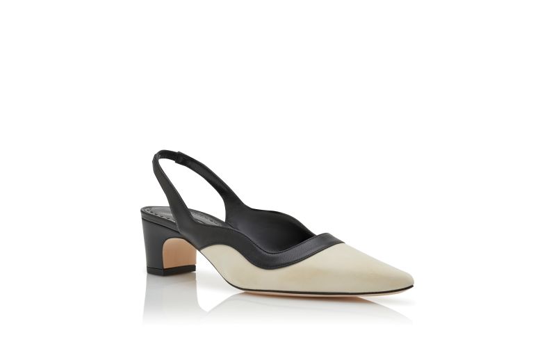 Gogalo, Dark Cream and Black Suede Slingback Pumps - £745.00