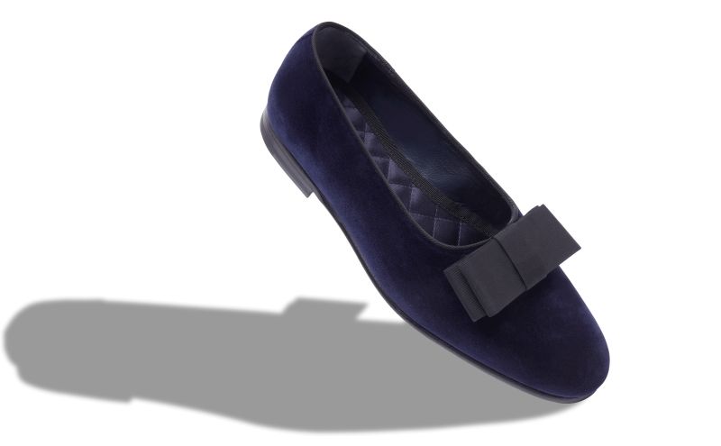 Toro, Navy Blue Velvet Opera Pumps - £725.00