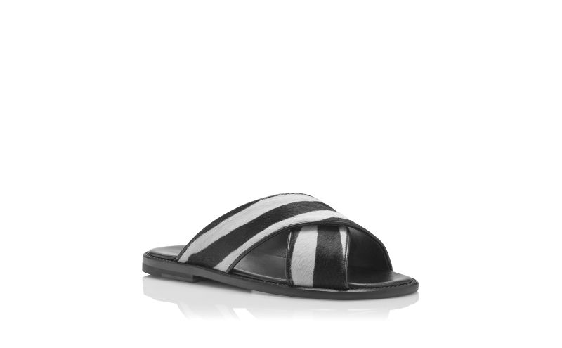 Otawi, Zebra Print Calf Hair Criss-Cross Sandals - AU$1,355.00