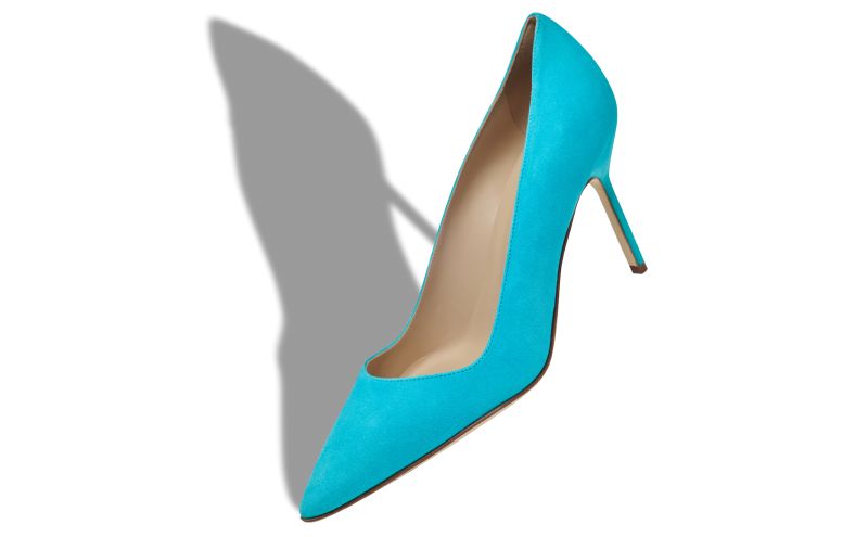 Bb, Blue Suede Pointed Toe Pumps - US$865.00