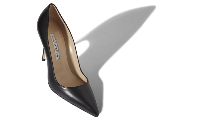 Bb calf, Black Calf Leather Pointed Toe Pumps - AU$1,115.00 