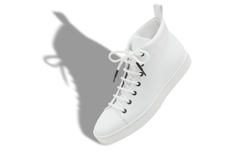 Semanadohi, White Calf Leather Lace Up Sneakers - £575.00