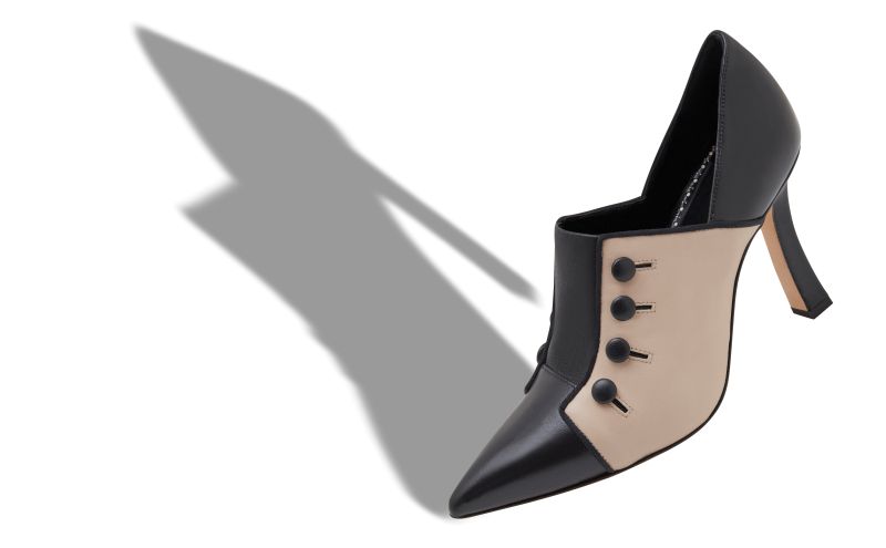 Sisygambis, Beige Nappa Leather Shoe Booties - US$1,195.00