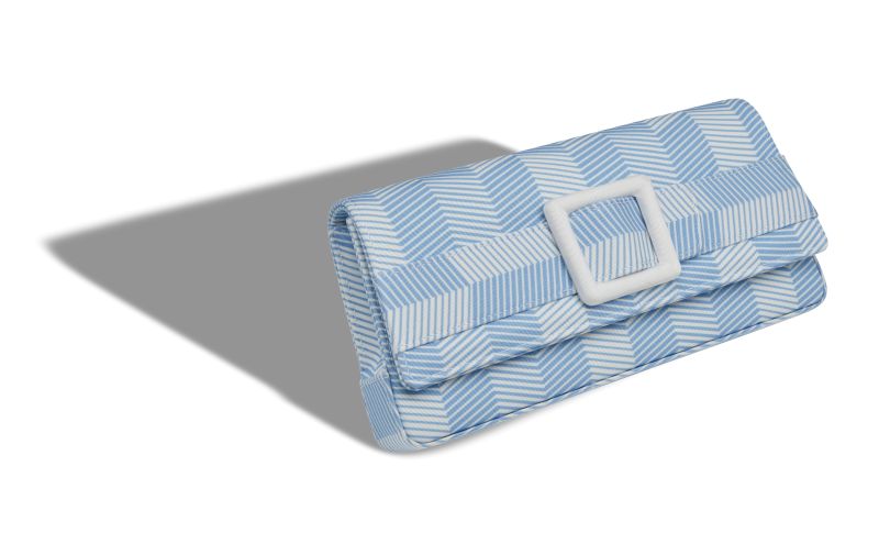 Maygot, Blue and White Grosgrain Buckle Clutch - US$1,595.00