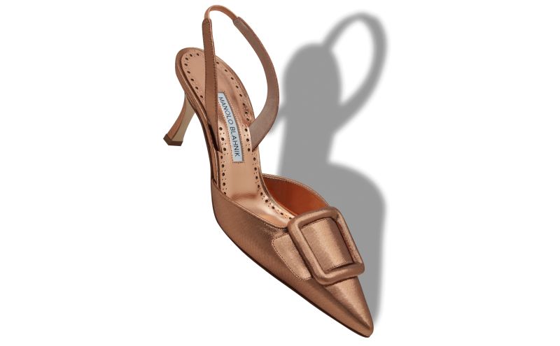 Maysli, Bronze Cotton Slingback Pumps - AU$768.00 