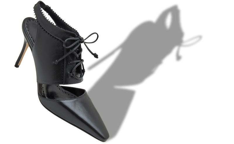 Antigona, Black Nappa Leather Lace-Up Shoe Booties - €1,050.00 