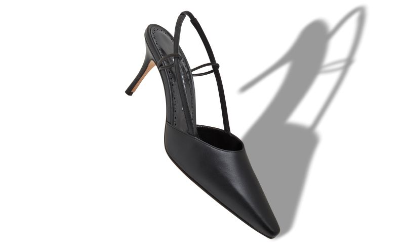 Touki, Black Nappa Leather Slingback Pumps - US$975.00 